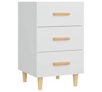 Eleganz Mesita de noche blanca 40 x 40 x 66 cm de material de madera - Mesa auxiliar elegante y estable para dormitorio, ahorra espacio y es duradera