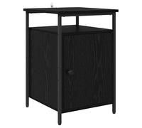 Eleganz Mesita de noche con aspecto de roble negro, 60 cm, de madera, moderna mesa auxiliar para dormitorio, ahorra espacio y es estable