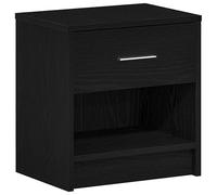 Eleganz Mesita de noche con cajón, color negro, 39 x 28 x 41 cm, mesa auxiliar moderna para dormitorio y salón, ahorra espacio y es duradera