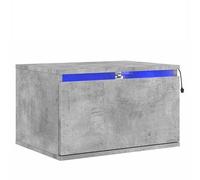 Eleganz Mesita de noche con luces de madera - Montaje en pared, color gris hormigón, ahorra espacio y es moderna - perfecta para habitaciones pequeñas y dormitorios