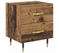 Eleganz Mesita de noche de madera 40 x 35 x 47,5 cm - Mesa auxiliar sencilla en aspecto de madera antigua para dormitorio y salón - ahorra espacio y es estable
