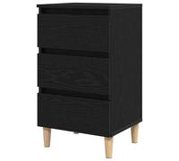 Eleganz Mesita de noche de madera - Cómoda moderna para dormitorio, 40 x 35 x 69 cm, aspecto de roble negro, superficie de almacenamiento estable para libros y más