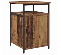 Eleganz Mesita de noche de madera con aspecto de madera envejecida, moderna mesa auxiliar para dormitorio, duradera y respetuosa con el medio ambiente, almacenamiento elegante para espacios pequeños