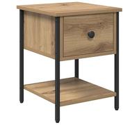 Eleganz Mesita de noche de madera de roble Artisan, 34 x 35,5 x 45 cm, mesa auxiliar moderna para dormitorio, sala de estar y más, cómoda estable y duradera