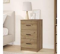 Eleganz Mesita de noche de madera de roble Artisan, 38 x 38 x 66 cm, cómoda para dormitorio con diseño moderno, ahorra espacio y es duradera