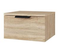 Eleganz Mesita de noche de madera de roble Sonoma, moderna mesita de noche de pared, 34 x 30 x 20 cm, para habitaciones pequeñas, dormitorios y habitaciones de invitados, ahorra espacio y es duradera