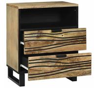 Eleganz Mesita de noche de madera maciza de mango - 50 x 33 x 60 cm - Cómoda de dormitorio con aspecto natural - Robusto y duradero para una decoración elegante