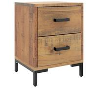 Eleganz Mesita de noche de madera maciza de pino, 36 x 30 x 45 cm, mesa auxiliar sencilla y estable para dormitorio, aspecto de madera natural y duradera