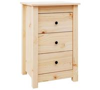 Eleganz Mesita de noche de madera maciza de pino 40 x 35 x 61,5 cm - Mesita de noche natural y duradera para dormitorio - Madera sin tratar para un aire interior saludable