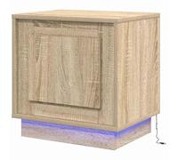 Eleganz Mesita de noche de madera - Moderna mesa auxiliar para dormitorio en roble Sonoma 44 x 34,5 x 45 cm - Ahorra espacio y es duradera