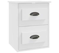 Eleganz Mesita de noche de madera - Moderna mesita de noche de pared blanca 41,5 x 36 x 53 cm para espacios pequeños - Ahorra espacio y es duradera