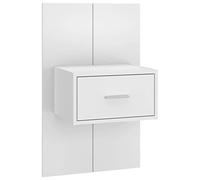 Eleganz Mesita de noche de madera - Moderna mesita de noche de pared blanca para espacios pequeños, ahorra espacio y es duradera, perfecta para dormitorios y habitaciones de invitados