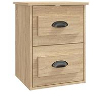 Eleganz Mesita de noche de madera, roble Sonoma, 41,5 x 36 x 53 cm, mesita de noche que ahorra espacio para espacios pequeños, duradera y elegante