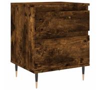 Eleganz Mesita de noche de roble ahumado, 40 x 35 x 50 cm, moderna madera y metal, ahorra espacio y es duradera, ideal para dormitorios pequeños