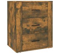 Eleganz Mesita de noche de roble ahumado, 50 x 36 x 60 cm, de material de madera, moderna y estable, mesa auxiliar para dormitorio, ahorra espacio y es duradera