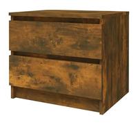 Eleganz Mesita de noche de roble ahumado, 50 x 39 x 43,5 cm, moderna mesa auxiliar de madera para dormitorio, aparador estable y duradero