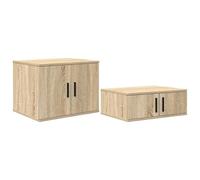 Eleganz Mesita de noche de roble Sonoma, 118 x 41 x 40 cm, de material de madera, elegante mesa auxiliar para dormitorio y sala de estar, ahorra espacio y es duradera