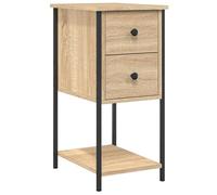 Eleganz Mesita de noche de roble Sonoma, 32 x 42 x 70 cm, mesa auxiliar sencilla para dormitorio y salón, construcción de madera estable, ahorra espacio y es duradera