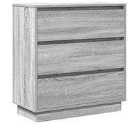 Eleganz Mesita de noche gris de tablero de fibra de densidad media, mesa auxiliar moderna para dormitorio y salón, ahorra espacio y es duradera (71 x 34,5 x 75 cm)