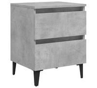 Eleganz Mesita de noche gris hormigón 40 x 35 x 50 cm de material de madera - Mesa auxiliar moderna para dormitorio y salón, diseño estable con espacio de almacenamiento
