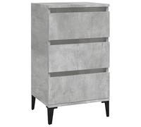 Eleganz Mesita de noche gris hormigón, 40 x 35 x 70 cm, de madera y metal, mesa auxiliar moderna para dormitorio, duradera y estable, solución que ahorra espacio para espacios pequeños