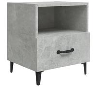 Eleganz Mesita de noche gris hormigón de madera y metal - Mesa auxiliar moderna para dormitorio, salón, duradera y elegante, ahorra espacio y es estable