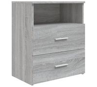Eleganz Mesita de noche gris Sonoma 50 x 32 x 60 cm de material de madera - Mesa auxiliar moderna para dormitorio, duradera y estable, cómoda que ahorra espacio para espacios pequeños