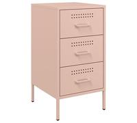 Eleganz Mesita de noche rosa 36 x 39 x 68 cm de acero - Mesa auxiliar moderna para dormitorio con estructura metálica estable, ahorra espacio y es duradera