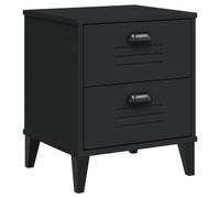 Eleganz Mesita de noche Viken de madera y plástico, moderna mesa auxiliar para dormitorio, ahorra espacio y es duradera