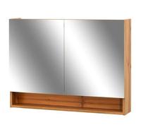 Eleganz Mueble de baño con espejo de roble 80 x 15 x 60 cm, tablero DM con superficie de melamina y cristal, moderno juego de muebles de baño con iluminación