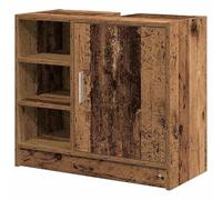 Eleganz Mueble de baño con puerta de madera envejecida 63 x 29 x 55 cm - Juego de muebles de baño de madera para baño elegante - solución de almacenamiento con diseño rústico