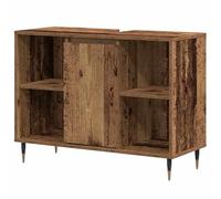 Eleganz Mueble de baño rústico de madera maciza con aspecto de madera antigua, elegante y duradero para un hogar acogedor