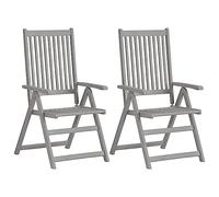 Eleganz Respaldo alto ajustable 4 piezas con cojines de madera maciza de acacia - muebles de jardín duraderos para terraza y jardín - Solución cómoda y elegante para las noches de verano