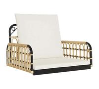 Eleganz Silla colgante con cojín para jardín y balcón - Ratán PE y acero con recubrimiento en polvo - Cómodo y resistente a la intemperie - Ideal para relajarse