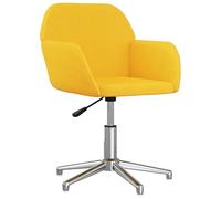 Eleganz Silla de oficina giratoria de tela amarilla clara, ergonómica, con respaldo alto, para oficina en casa, cómoda y duradera