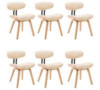 Eleganz Sillas de comedor 6 piezas crema - madera curvada y cuero sintético otomana para salón y comedor - elegantes y cómodas - Sillas de diseño moderno para anfitriones