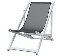 Eleganz Sillas de playa plegables, 2 unidades, color gris, aluminio ligero y textileno, sillas de jardín para playa, balcón y camping, compactas y resistentes a la intemperie