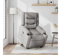 Eleganz Sillón con ayuda para levantarse de tela gris nube - Cómodo sillón relax para salón y dormitorio, ayuda ergonómica para levantarse fácilmente, funda de tela de alta calidad