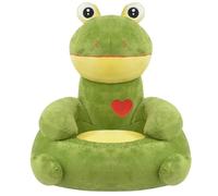Eleganz Sillón infantil de felpa con diseño de rana, color verde - Silla suave para habitación infantil y sala de juegos, ergonómica y segura, perfecta como sillón de lectura para niños pequeños