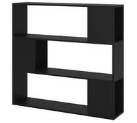 Eleganz Sistema de estantería para libros, separador de ambientes, color negro, 100 x 24 x 94 cm, de material de madera, para salón y oficina, ahorra espacio y con estilo