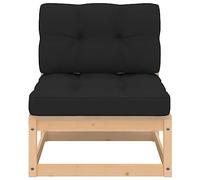 Eleganz Sofá central de jardín de madera de pino macizo con cojines - Asiento de jardín duradero para patio y jardín - Funda 100% poliéster