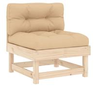 Eleganz Sofá central de madera de pino macizo para jardín, natural, duradero y sin tratar, perfecto para noches acogedoras al aire libre