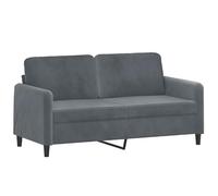 Eleganz Sofá de cocina de 2 plazas, color gris oscuro, 158 x 77 x 80 cm, con 2 cojines de terciopelo, para loft/apartamento/sala de juegos, gris oscuro