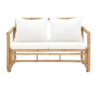 Eleganz Sofá de jardín de 2 plazas con acolchado de bambú, 100% poliéster, resistente a la intemperie y fácil de limpiar, perfecto para patio y jardín, diseño moderno para horas acogedoras al aire