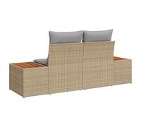 Eleganz Sofá de jardín de polirratán, 184 x 62 x 85 cm, color beige, duradero y resistente a la intemperie, para terraza y jardín, diseño moderno con gran comodidad