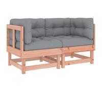 Eleganz Sofá esquinero con cojines de madera maciza de Douglas, muebles de jardín duraderos para patio y jardín, sin tratar y dejar
