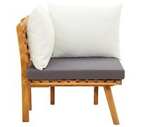 Eleganz Sofá esquinero de jardín con cojín de madera maciza de acacia y 100% poliéster - muebles de jardín duraderos y elegantes para horas acogedoras al aire libre
