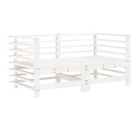 Eleganz Sofá esquinero de jardín de pino macizo, color blanco, duradero y resistente a la intemperie, perfecto para pequeños jardines y patios, diseño moderno para horas acogedoras al aire libre