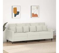 Eleganz Sofá futón de 180 cm de terciopelo crema de 3 plazas para salón, cómodo y duradero, ahorra espacio para espacios pequeños, confort lujoso