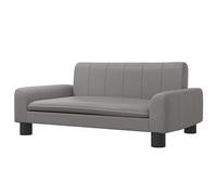 Eleganz Sofá infantil gris, 70 x 45 x 30 cm, piel sintética, para habitación infantil, madera de pino maciza y duradera, cómodo y fácil de limpiar, muebles para bebés y niños pequeños